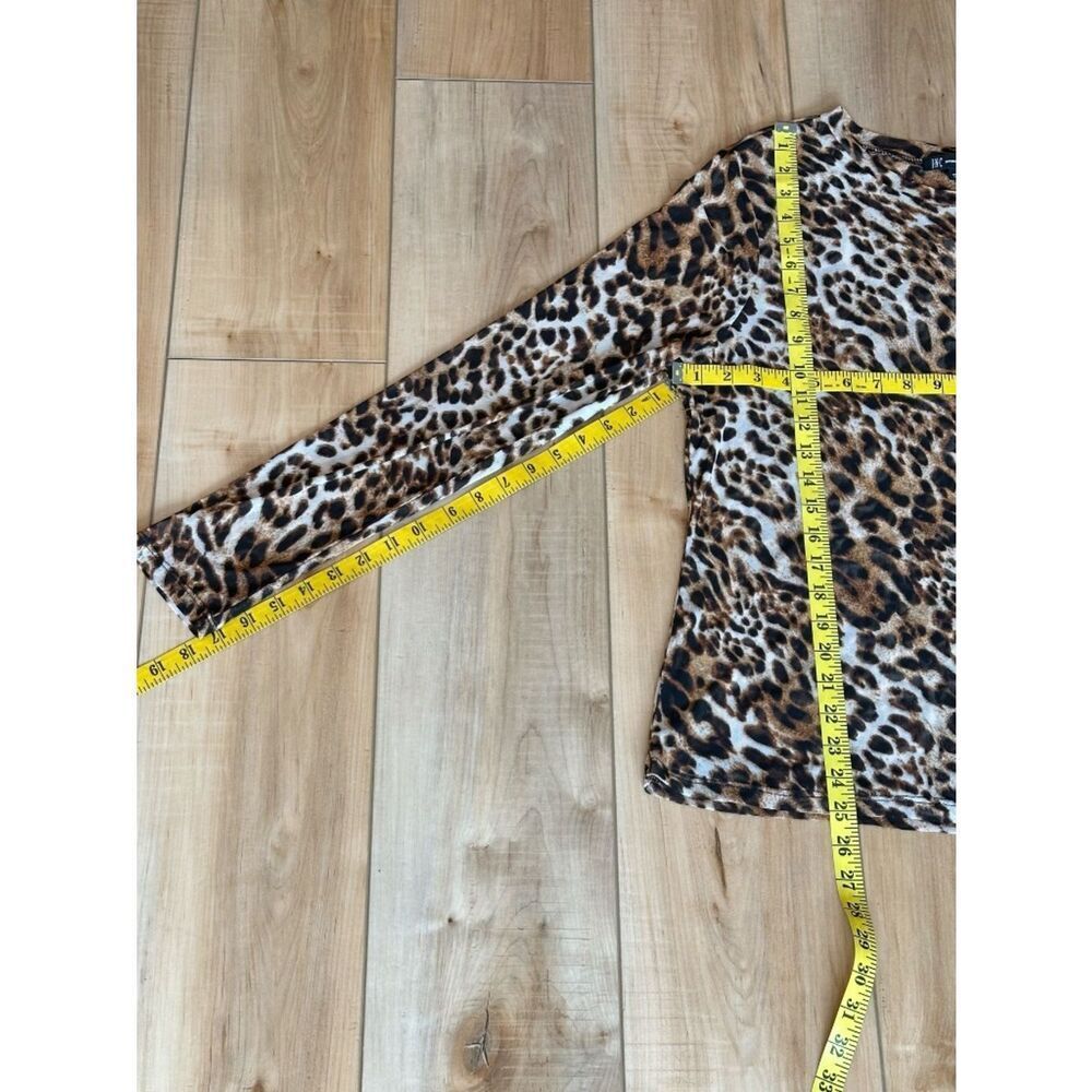 I.N.C. Long Sleeve Sheer Crew Neck Pullover Blouse Top Leopard Print XL - Picture 4 of 11